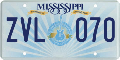 MS license plate ZVL070