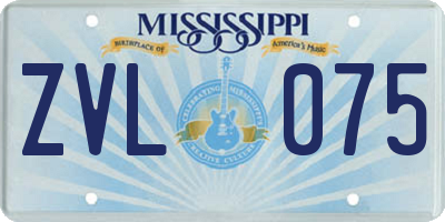 MS license plate ZVL075