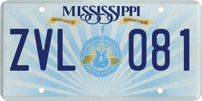 MS license plate ZVL081