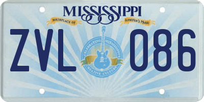 MS license plate ZVL086