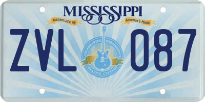 MS license plate ZVL087