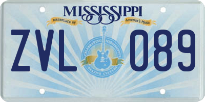 MS license plate ZVL089