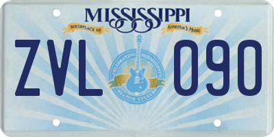 MS license plate ZVL090