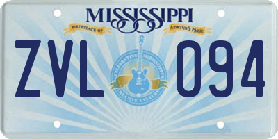 MS license plate ZVL094