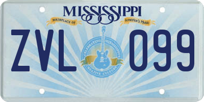 MS license plate ZVL099