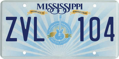 MS license plate ZVL104