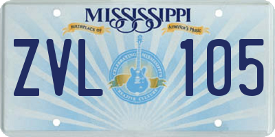MS license plate ZVL105