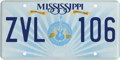 MS license plate ZVL106