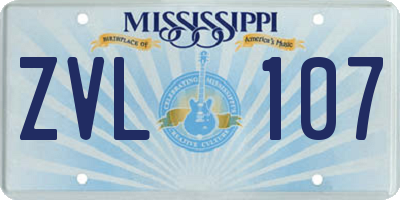 MS license plate ZVL107