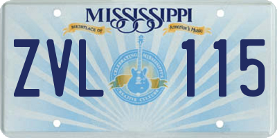MS license plate ZVL115