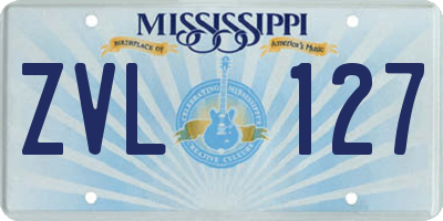 MS license plate ZVL127
