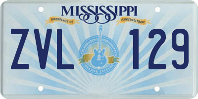 MS license plate ZVL129