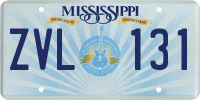 MS license plate ZVL131