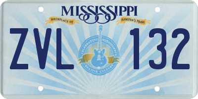 MS license plate ZVL132