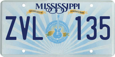 MS license plate ZVL135