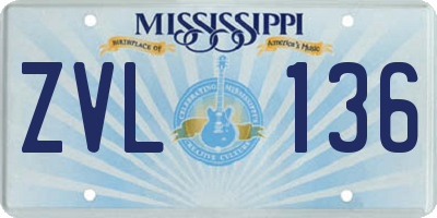 MS license plate ZVL136