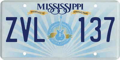 MS license plate ZVL137