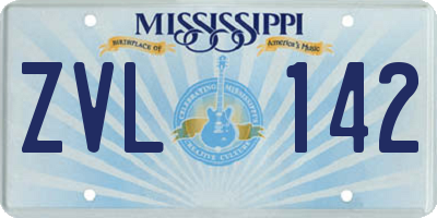 MS license plate ZVL142