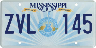 MS license plate ZVL145