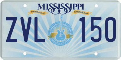 MS license plate ZVL150