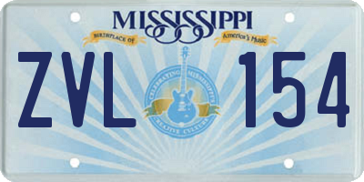 MS license plate ZVL154