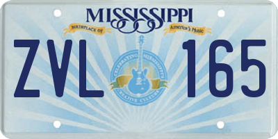 MS license plate ZVL165