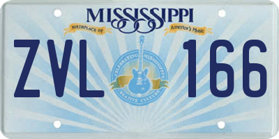 MS license plate ZVL166