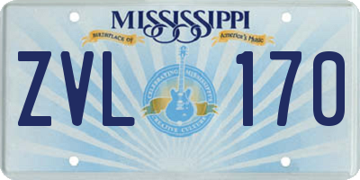MS license plate ZVL170