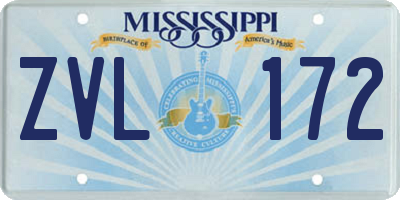 MS license plate ZVL172