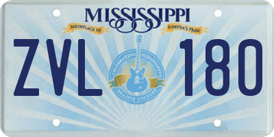 MS license plate ZVL180