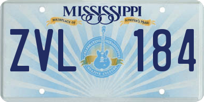 MS license plate ZVL184
