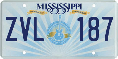 MS license plate ZVL187