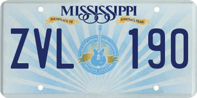 MS license plate ZVL190