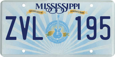 MS license plate ZVL195