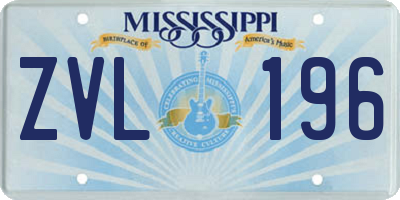 MS license plate ZVL196