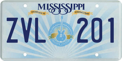 MS license plate ZVL201