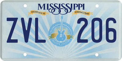 MS license plate ZVL206