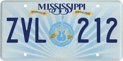 MS license plate ZVL212