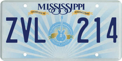 MS license plate ZVL214