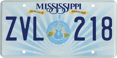 MS license plate ZVL218