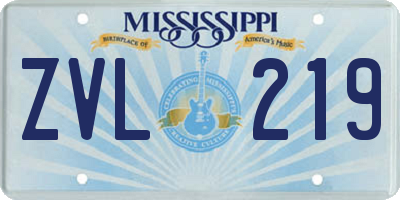 MS license plate ZVL219
