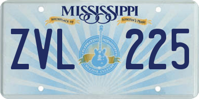 MS license plate ZVL225