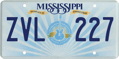 MS license plate ZVL227