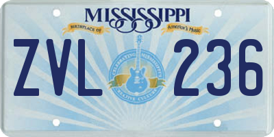 MS license plate ZVL236