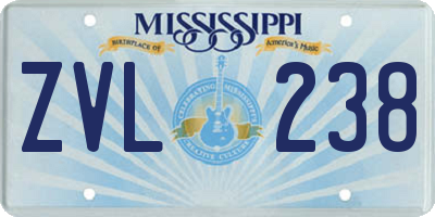 MS license plate ZVL238