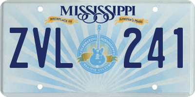 MS license plate ZVL241