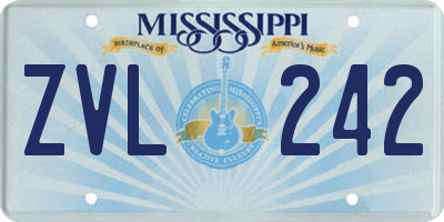 MS license plate ZVL242
