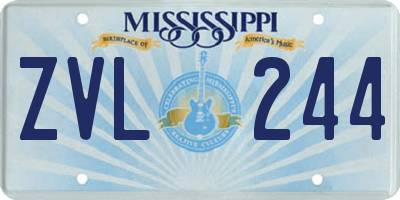 MS license plate ZVL244