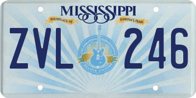 MS license plate ZVL246