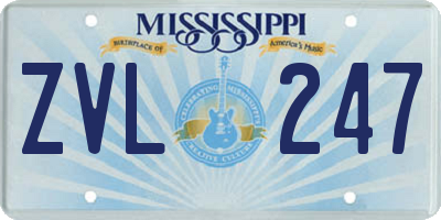 MS license plate ZVL247